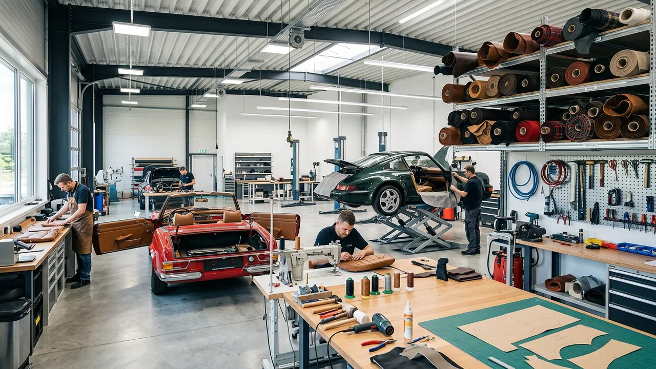 Oficina de tapeçaria automotiva da Zito em Pindamonhangaba